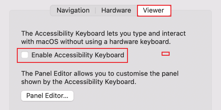 Enable Accessibility Keyboard Mac