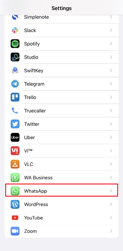 whatsapp setting on iphone