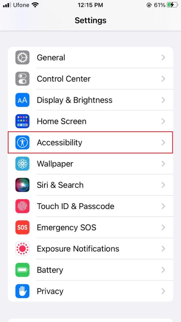 accessibility settings iPhone