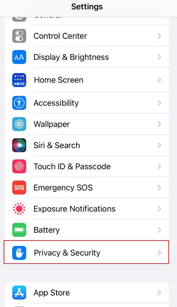  privacy & security in settings app