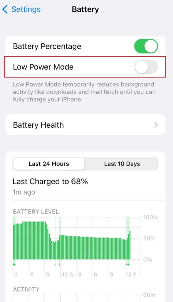 low power mode iphone