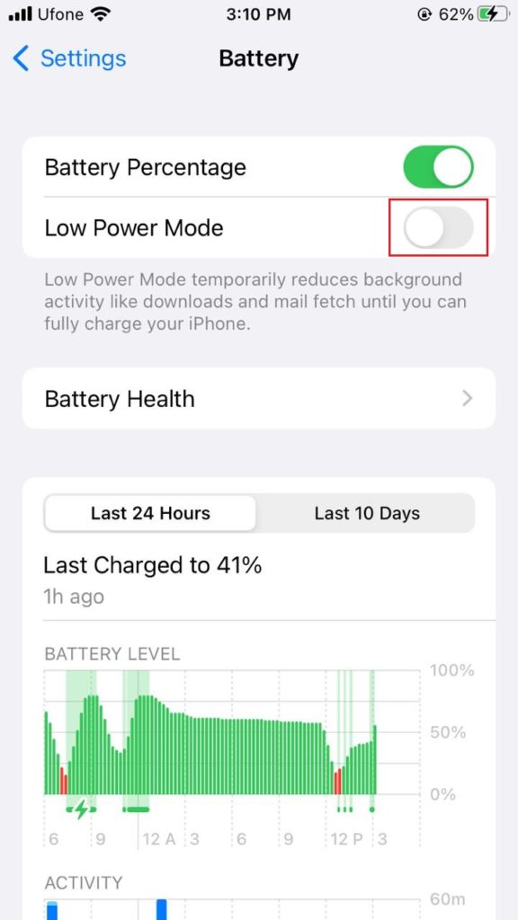 enable Low Power mode