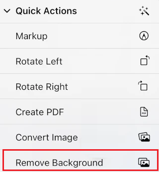 remove background option iphone
