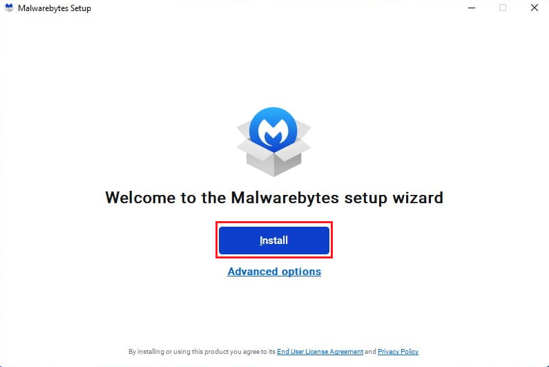 Malwarebytes setup wizard
