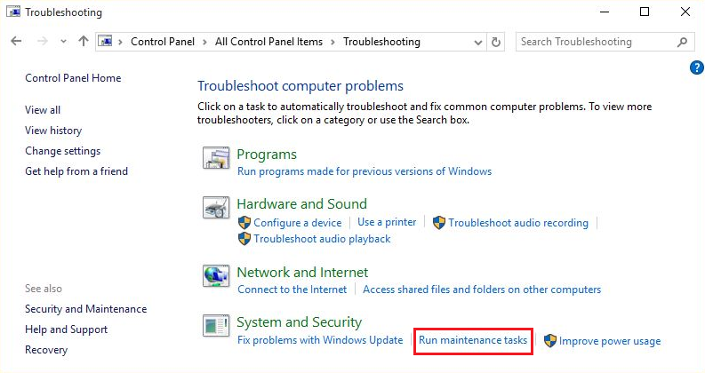 Run maintenance tasks Windows 11