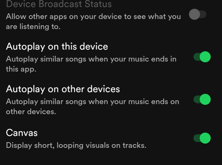 canvas feature missing on spotify