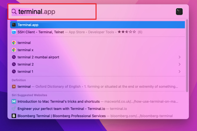terminal app in mac