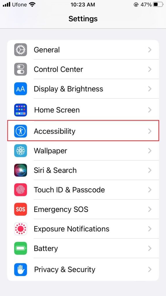 iphone accessibility setting