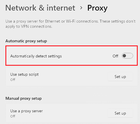 Proxy Settings Windows 11