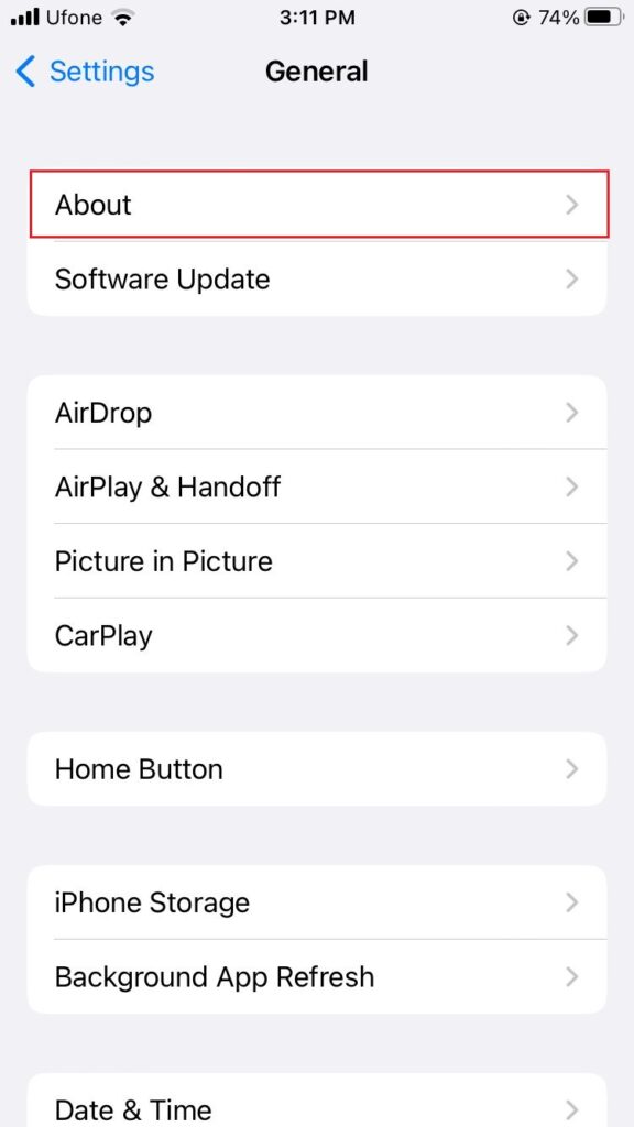 about setting on iphone