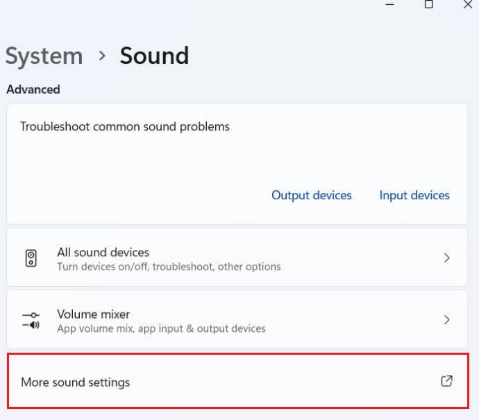 more sound settings in sound settings