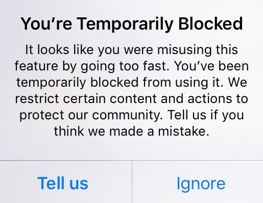Action Blocked On Instagram