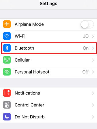 disable Bluetooth on iPhone