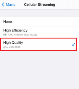 Cellular Streaming Quality iPhone
