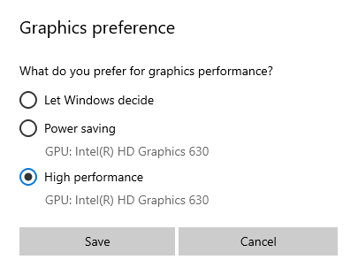 GPU Preference