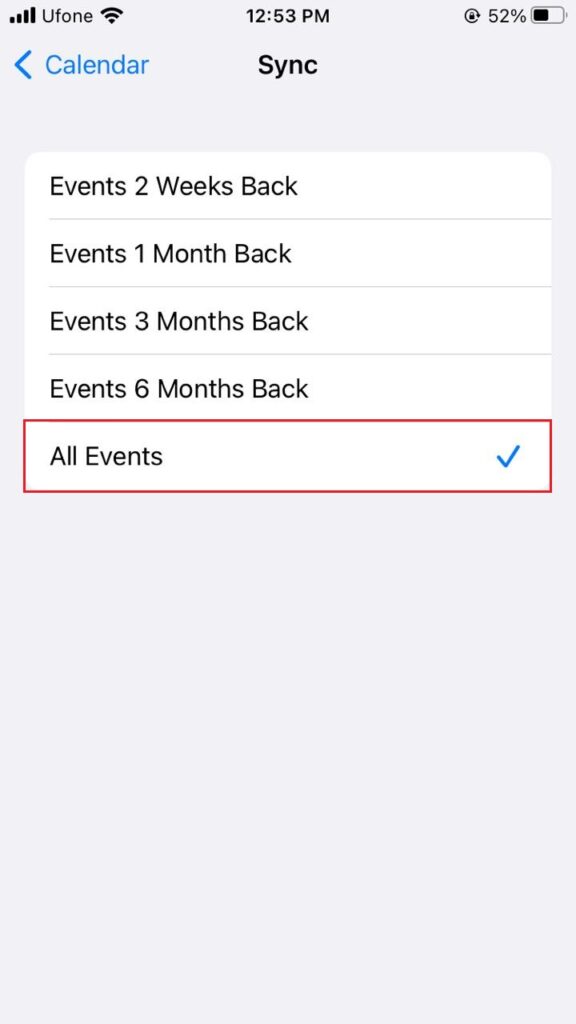 Calendar Search Not Working on iPhone