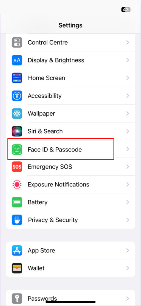 Face ID & Passcode
