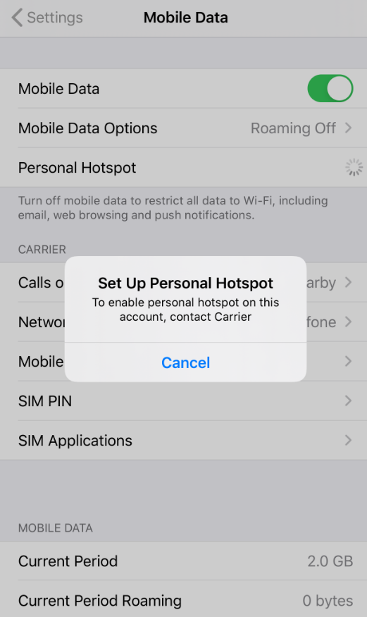 Set Up Personal Hotspot iPhone