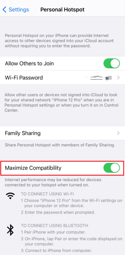 Hotspot Not Showing Up on Other Devices on iPhone