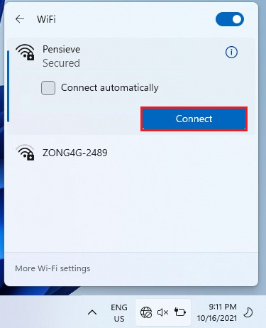 connect to Wi-Fi on Windows 11