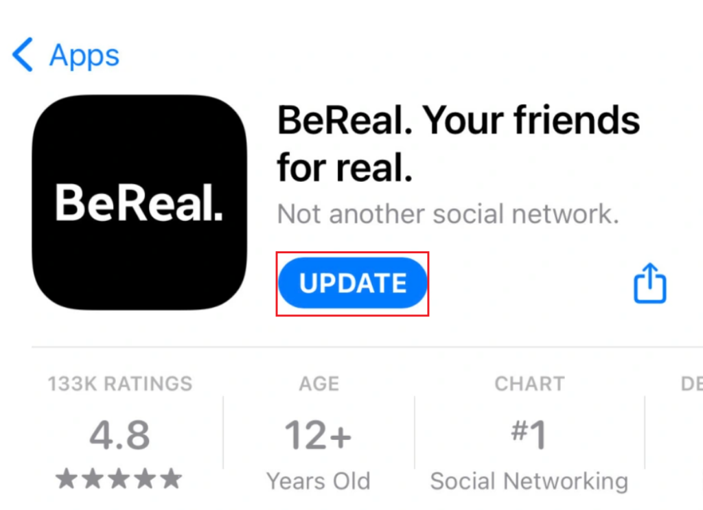 update bereal app