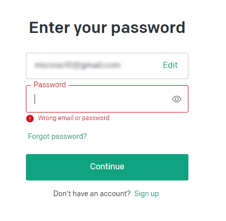 Wrong Email Password ChatGPT