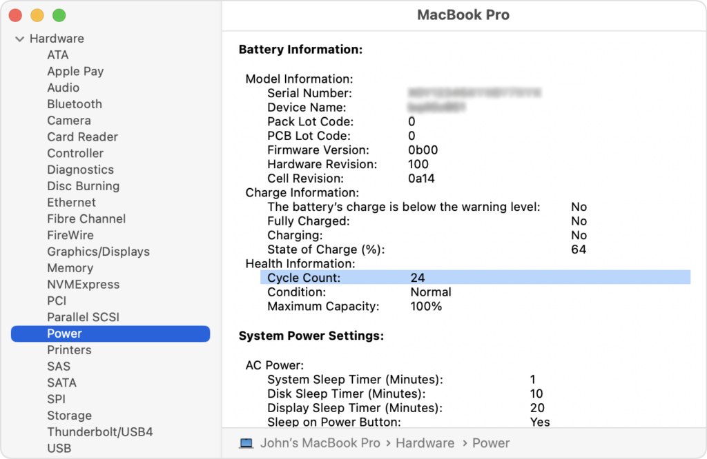 Check Battery Health on Mac
