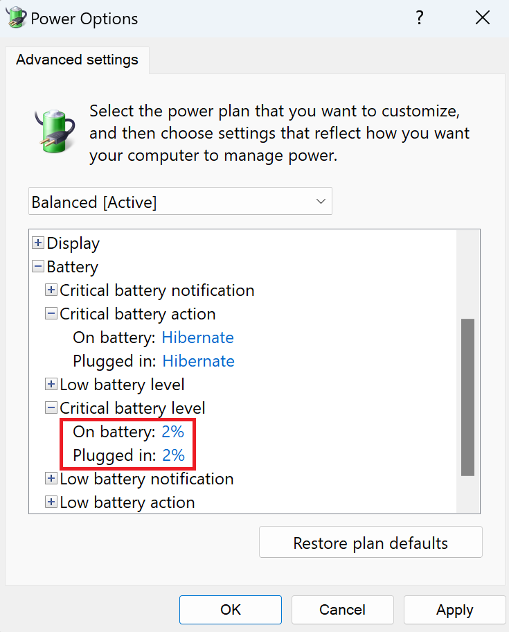 Laptop Showing Wrong Battery Percentage on Windows 11