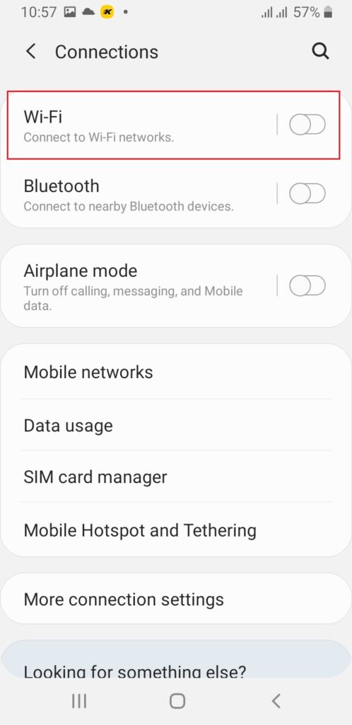 Wi-Fi setting in android