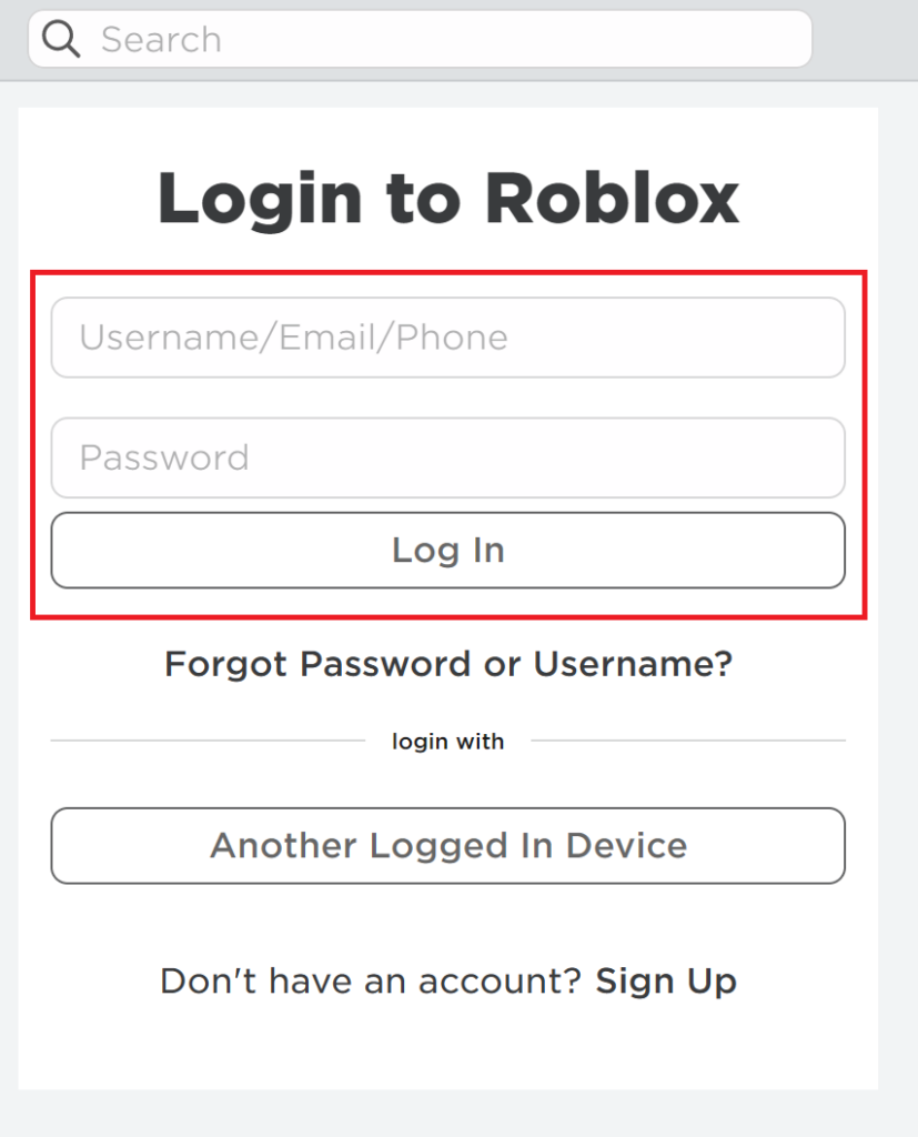 login to Roblox
