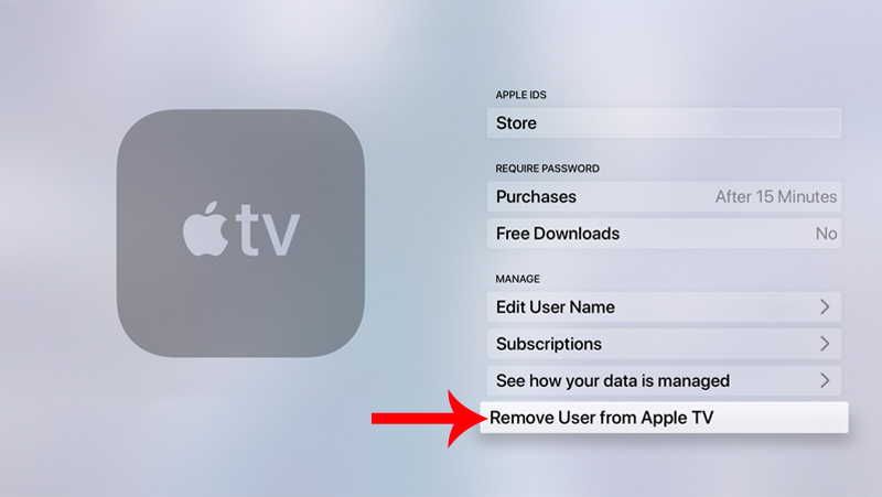 Remove User from Apple TV