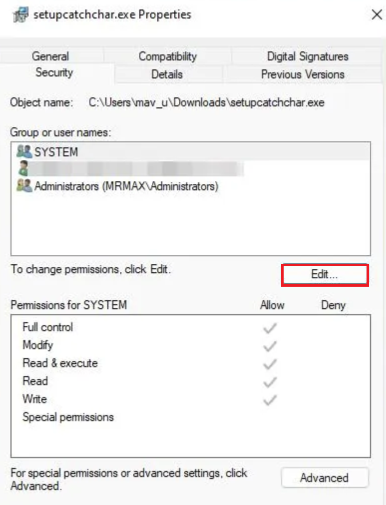 Error Opening File for Writing Error on Windows 11