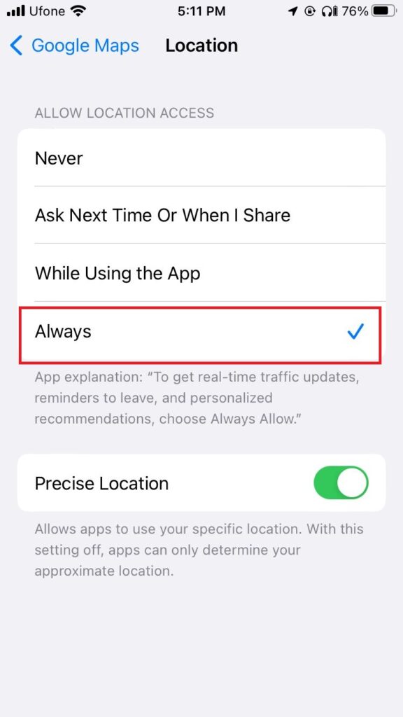 Location Services iPhone