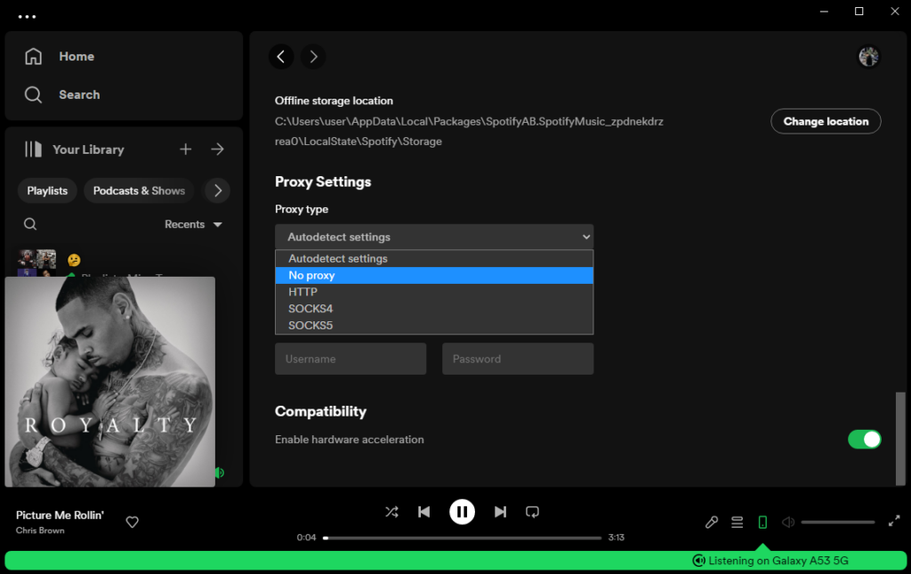 spotify not detecting internet connection on windows