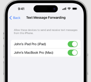 Text Message Forwarding Not Showing Up on iPhone