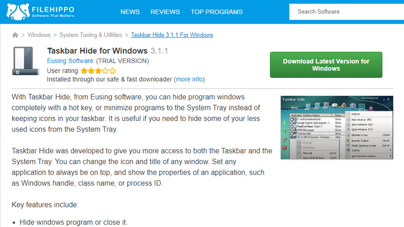 Download Taskbar Hide for Windows