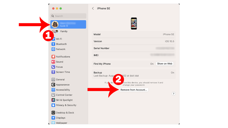 Remove Account from Apple ID