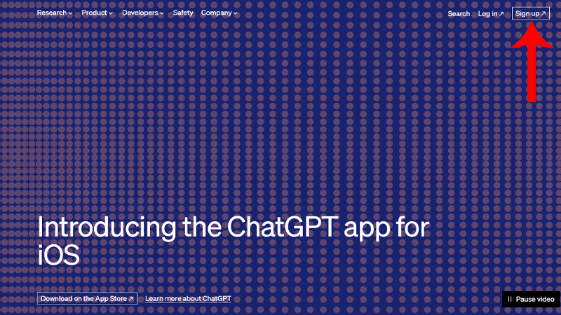 ChatGPT main page
