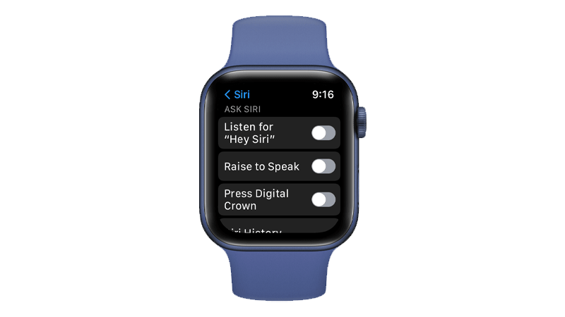 Siri Settings Apple Watch