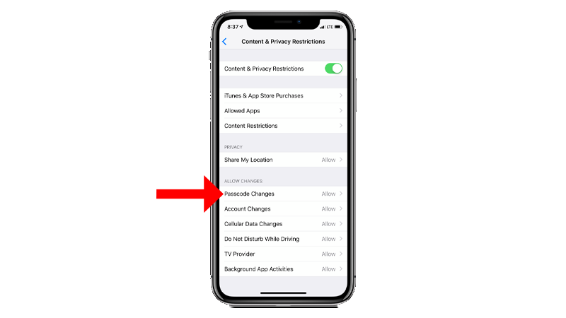 face id & passcode missing from iphone settings