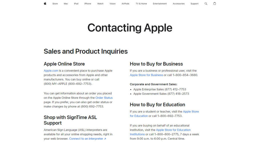 Contact Apple